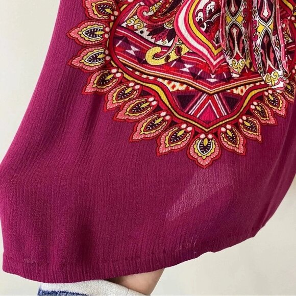 Xhilaration Boho Paisley Print Spaghetti Strap Loose 90s Tank Top Size XS - Picture 7 of 15